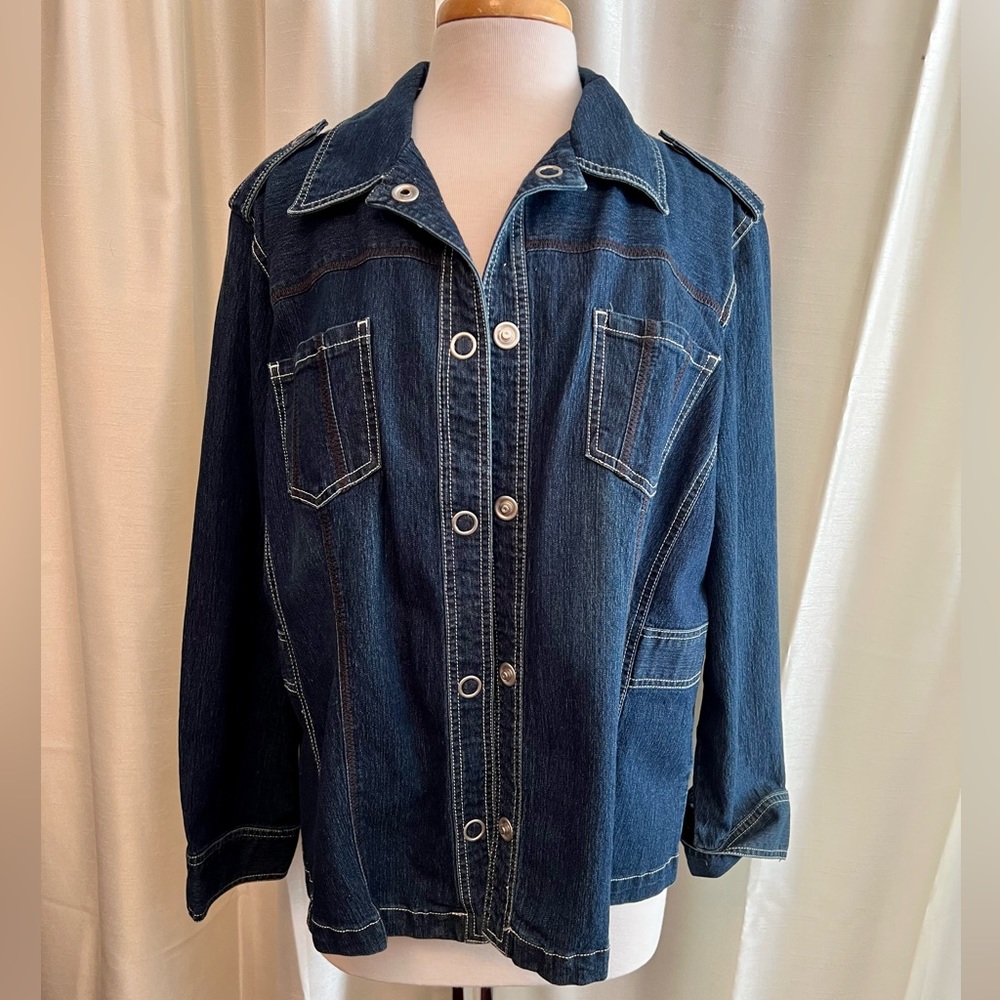 CJ Banks stretch denim jacket size 2X